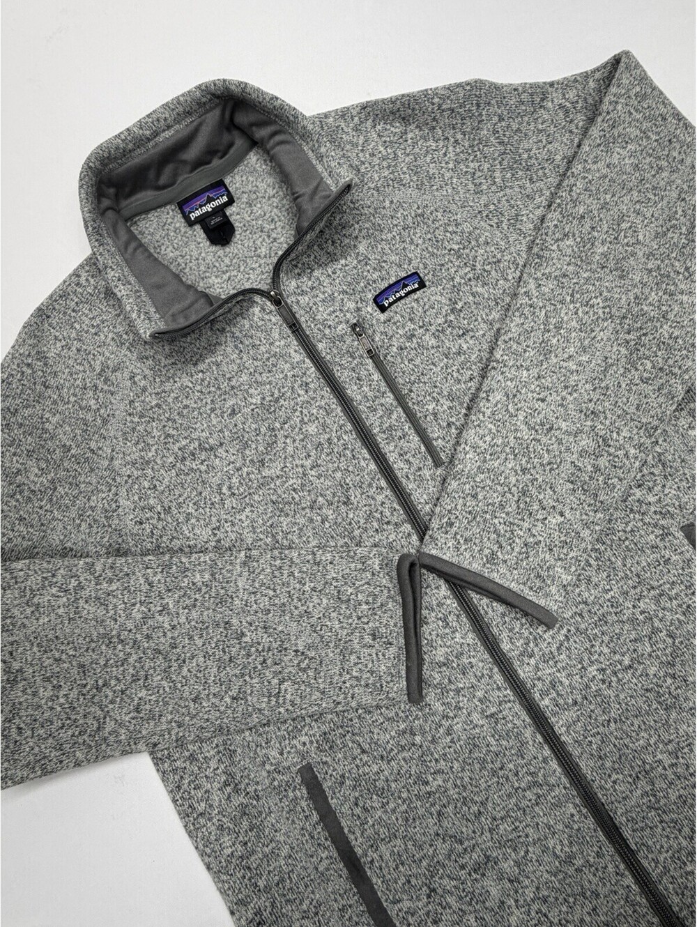 Patagonia Better Sweater Mens L Gray Full Zip Fleece Knit Outdoors Hiking Logo